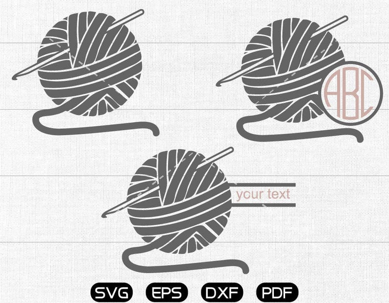 Crocheting Svg Crochet Hook Clipart Monogram Frame Cricut Etsy
