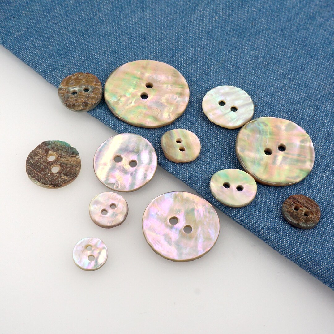 10 Pieces Round Natural Shell Button 2 Hole Sewing Shirt Accessories - Etsy
