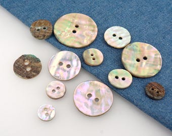 10 Pieces Round Natural Shell Button 2 Hole Sewing Shirt Accessories