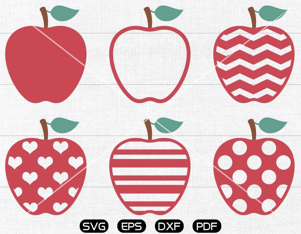 Download Apple Svg Apple Clipart Cricut Silhouette Cut Files Etsy