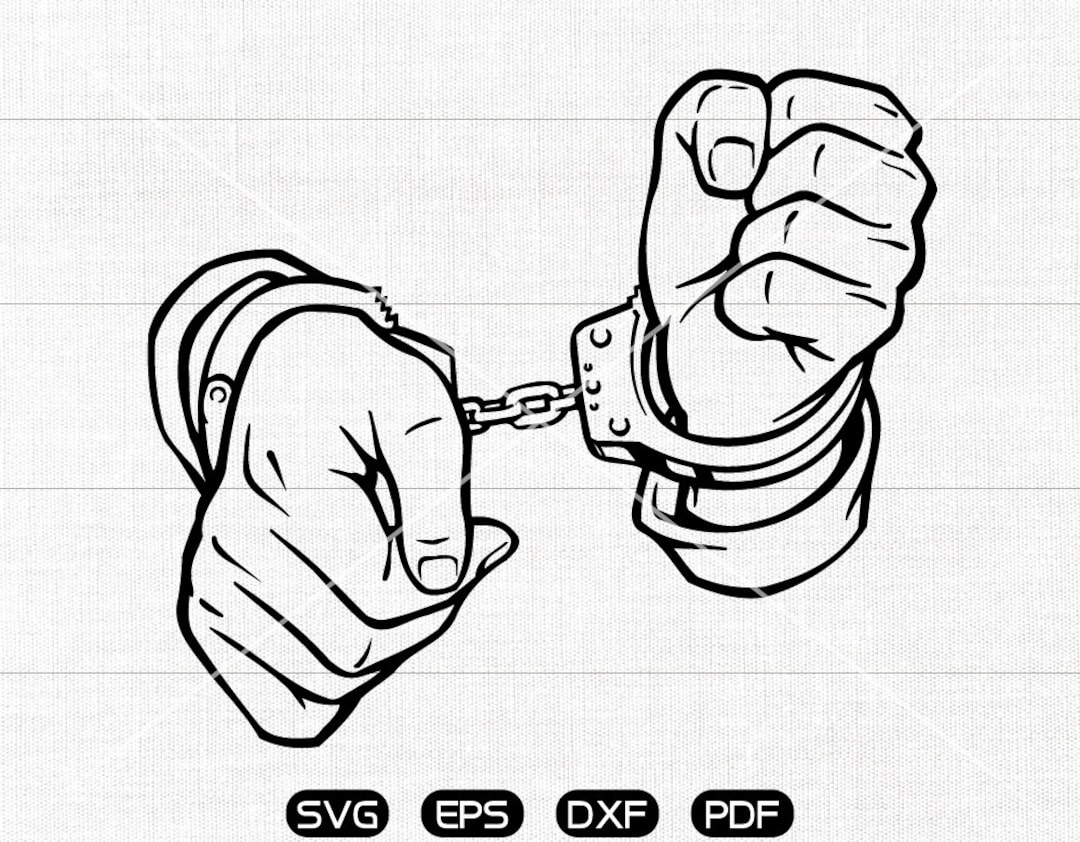 Handcuffs On Hands Clipart Balck