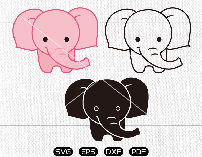 Download Cartoon Elephant SVG Elephant Clipart cricut silhouette ...