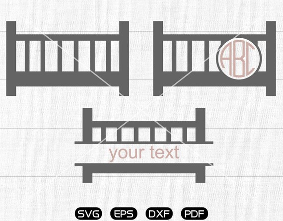 Download Baby Crib Svg Cute Baby Crib Clipart Monogram Frame Cricut Etsy