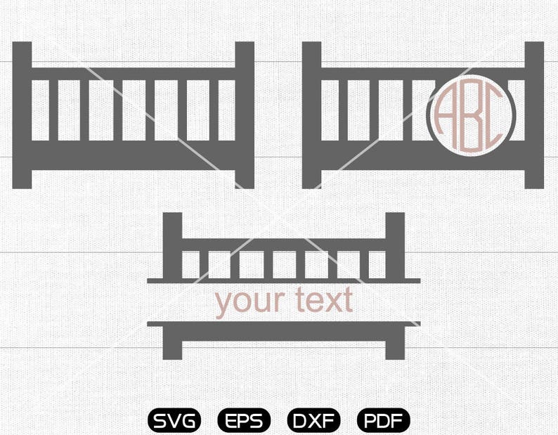Download Clip Art Cute Baby Crib Clipart Baby Crib Svg Cameo Silhouette Cut Files Commercial Personal Use Monogram Frame Cricut Art Collectibles