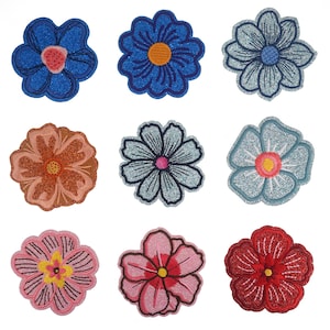 Glitzer Blume gestickt Eisen auf Patch, Blume Applikation