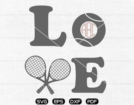 Love Tennis Svg Files Tennis Monogram Frame Svg Tennis Etsy