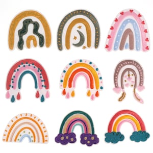 Rainbow Embroidered Iron On Patch, Fashion Rainbow Applique