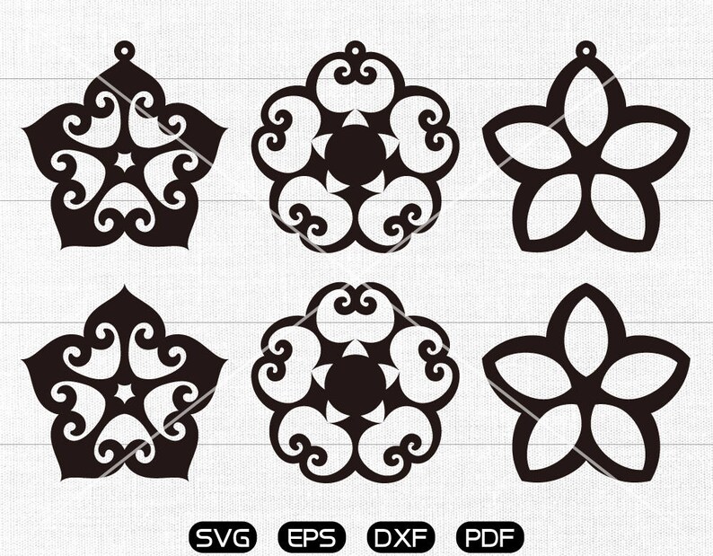 Download Flower SVG Teardrop earrings svg leather jewelry making | Etsy