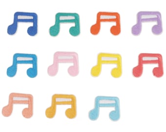 Cute Music Notes Embroidered Self Adhesive Patch, Music Applique,