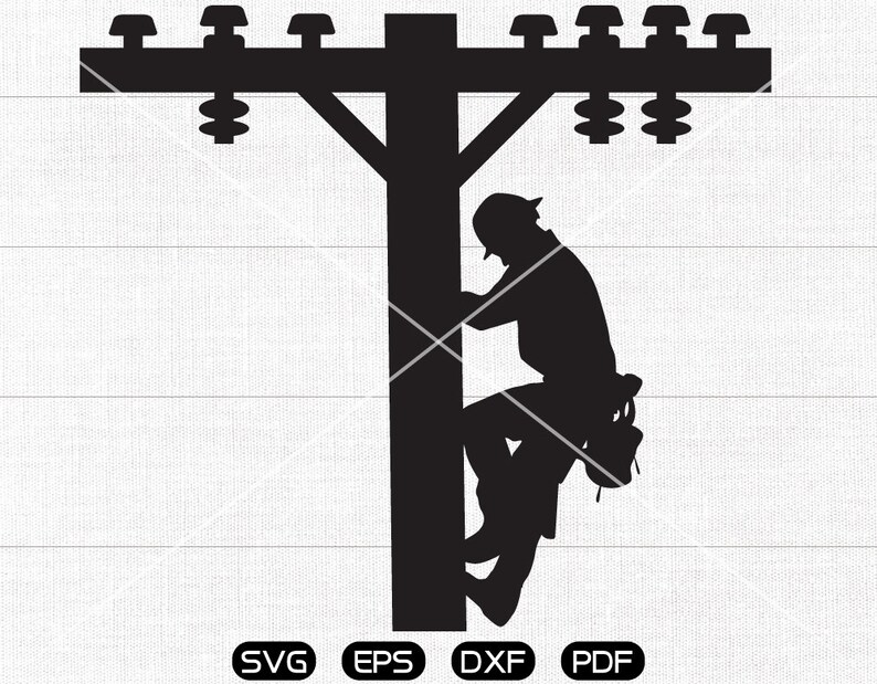 Download LineMan SVG LineMan Clipart cricut silhouette cut files | Etsy