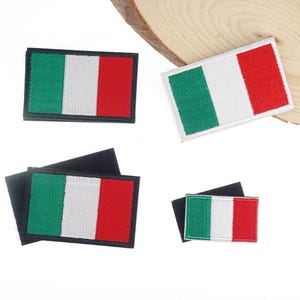 Italian Flag Embroidered Iron on Patch, Italy Flag Hook And Loop Applique