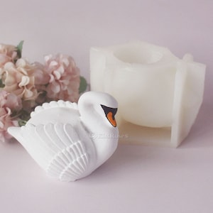 Beautiful swan silicone mold-swan candle mold-scented candle mold-diffuser stone mold-gypsum/concrete swan mold-swan ornament resin mold