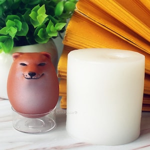 Divertido molde de silicona Shiba Inu-Molde de vela de huevo de perro-Molde de vela perfumada-Molde de piedra difusora-Molde de perro de yeso/hormigón-Molde de resina de adorno de cachorro