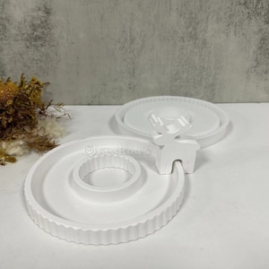 Striped round storage tray silicone mold-Silicone tray molds-Resin/cement/plaster/concrete plate mold-Round tray raysin mold-Home Decoration