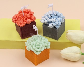 Molde de silicone suculento bonito-molde de vela suculenta-vaso de flores suculento molde de vela perfumada-molde de planta em vaso-molde de silicone para vela