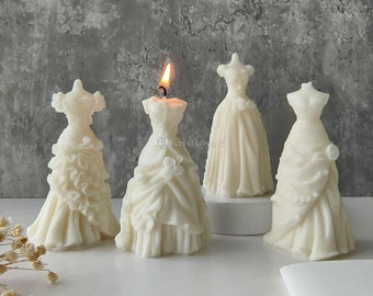 Wedding dress silicone mold-wedding candle mold-scented candle mold-wedding dress ornaments concrete/raysin mold-wedding dress resin mold