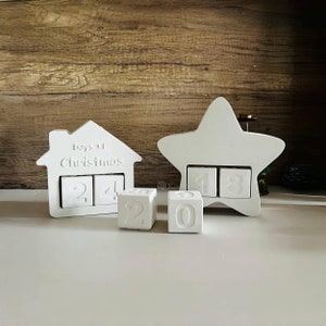 Calendar house silicone mold-Star calendar resin mold-Gypsum/cement/concrete ornament mold-Christmas countdown calendar mold-Home decoration