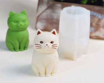 Stampo in silicone gatto Kawaii-Stampo candela gattino cartone animato-Stampo candela profumata-Stampo in resina gatto carino-Stampo pietra diffusore-Stampo in gesso ornamento gatto