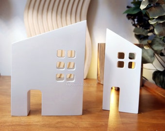 2 stijlen siliconen vuurtoren mal-vuurtoren siliconen mal-hol venster villa gips mal-doe-het-zelf kaars/hars/straalwater/beton huis mal set