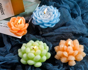 8 Style Succulent silicone mold-Lotus candle mold-Succulent plant mold-Scented candle mold-Diffusing stone plaster mold-Flower resin mold