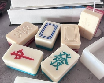 Large size mahjong silicone mold-fortune mahjong candle mold-epoxy resin lucky mahjong tile mold-flower/plant specimen mold-resin art mold