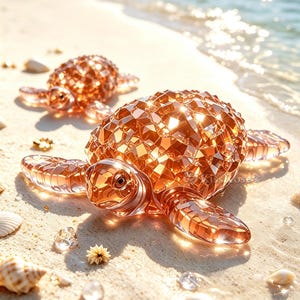 Faceted Diamond Turtle Silicone Mold, DIY Resin Crystal Sea Turtle Figurine Mold, Epoxy Resin Craft Mould for Ocean Animal Ornament Making