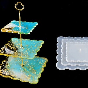 Three Layer Fruit Tray Silicone Mold-Square Tea Tray Mold-Resin Coaster Mold-Crystal Epoxy Plate Mold-Home Decoration Mold