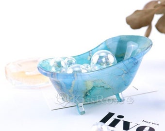 Epoxy resin bathtub mold-Tub storage box mold-Creative soap dish mold-Bathtub resin molds-Glossy silicon mold