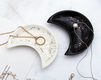 Crescent Moon Silicone Tray Mold-Star&Moon Tray Resin Mold-Jewelry Display Stand Mold-Trinket Tray Mold-Cement Plaster Art Dish Plate Mold