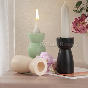 Creative Hemispherical Sphere Candle Holder Mold-Silicone mold for resin candle holder making-Long pole candle holder plaster mold