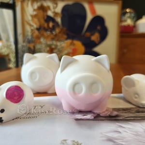 Cute mouse silicone mold-Kawaii piggy resin molds-Silicone Plaster mold-Animal Candle Mold-Fondant candy chocolate mold
