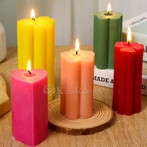 Flower Candle Silicone Mold-Heart Pillar Candle Mold-Four-leaf clover cylinder Candle Mold-DIY Scented candle mold-Plum bossom Candle mould