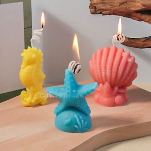 Silikonform Muschel-Seestern Kerzenform-Duftkerzenform-Seepferdchen Ornament Harz Form-Meereslebewesen Gips Beton Form-Epoxidharz Gießform