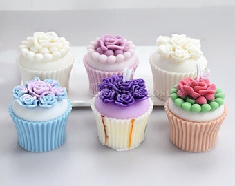 Cute Muffin Cup Candle Mold-Flower Cake Candle Silicone Mold-Scented Candle Mold-Pillar Candle Mold-Silicone Soap Mold-Epoxy Resin Cake Mold