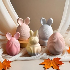 Osterhase Kerze Silikonform-Osterei Kerzenform-DIY Ostern Dekor Ornamente Gips/Beton/Rasinform-Epoxidharz Kaninchen Ei Gießform