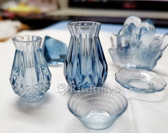 Tasche Vase Silikonform-Mini Platte Harz Form-Mini Geschirr Form-Miniatur Gericht Modell-Mini-Speisespiel Modell-Epoxidharz Form