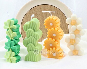 Beautiful Flower Candle Mold-Overlapping Cylinder Candle Mold-Candle Silicone Mold-Scented Candle Mold-Pillar candle mold-Candle mould