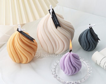 Twisted onion Candle Silicone Mold-Wave Cylinder Scented Candle Mold-Pillar Candle Mold-Irregular Twisted Water droplets Candle Mold