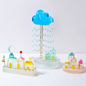 Cute mini house silicone mold-miniature house resin mold-epoxy resin house mold-miniature landscape mold-home decoration mold