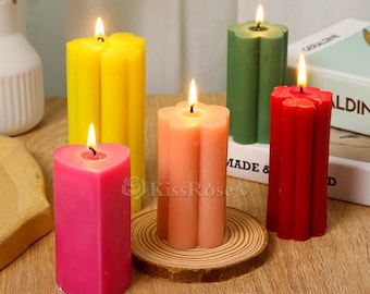 Flower Candle Silicone Mold-Heart Pillar Candle Mold-Four-leaf clover cylinder Candle Mold-DIY Scented candle mold-Plum bossom Candle mould