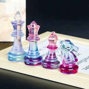 Chess resin mold-Chess piece silicone mold-Epoxy resin chess board mold-3D Chess mold set-Epoxy resin craft mold-DIY board game chess making