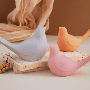 Simple bird silicone mold-3D bird plaster/concrete mold-Bird candle mold-Magpie resin mold-DIY Desktop ornaments mold-Epoxy resin bird mold