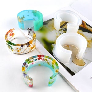 C shape Silicone bracelet mold - Wide flexible resin bangle molds - jewelry bracelet moulds - silicone mold for resin jewelry craft