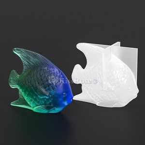 3D marine fish resin mold-Silicone fish mold-Fish candle mold-Fish lamp silicone mold-Epoxy resin fish mold-DIY Desktop decoration mould