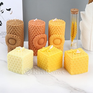 Cube Honeycomb Candle Mold-Silicone Candle Mold-Pillar Candle Mold-Scented Candle Mold-Sunflower honeycomb mold-Epoxy resin lamp mold