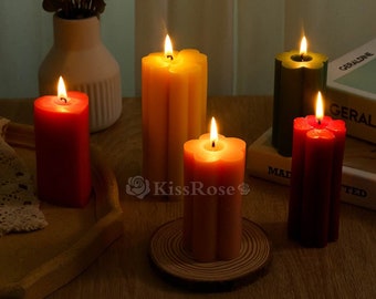 Flower Cylinder Candle Silicone Mold-Four Leaf Clover Candle Silicone Mold-Love Heart Pillar Candle Mold-Scented candle mold-Candle mould