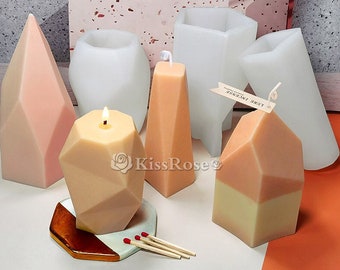 Geometric stone candle mold-silicone candle mold-scented candle mold-irregular stone candle mold-silicon candle mold-Home candle mould