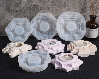 Lotus candle holder silicone mold-Tealight holder concrete mold-Cement/Plaster candle holder mold-Silicon candle vessel resin mold-Resin art