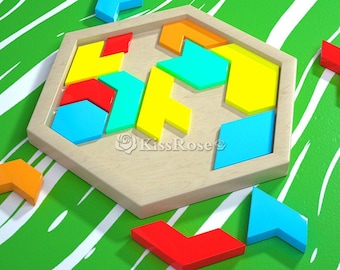 Hexagonal Tangram Resin Mold-Hexagonal Puzzle Silicone Mold-Tangram Coaster Mold-Resin Craft Mold