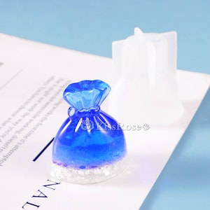 Carino Silicone Soldi Borsa Stampo-Fu Borsa Stampi in Resina-Resina Soldi Borsa Ciondolo Stampo-Stampo in Silicone per Resina Craft-Resina Epossidica Portachiavi Stampo
